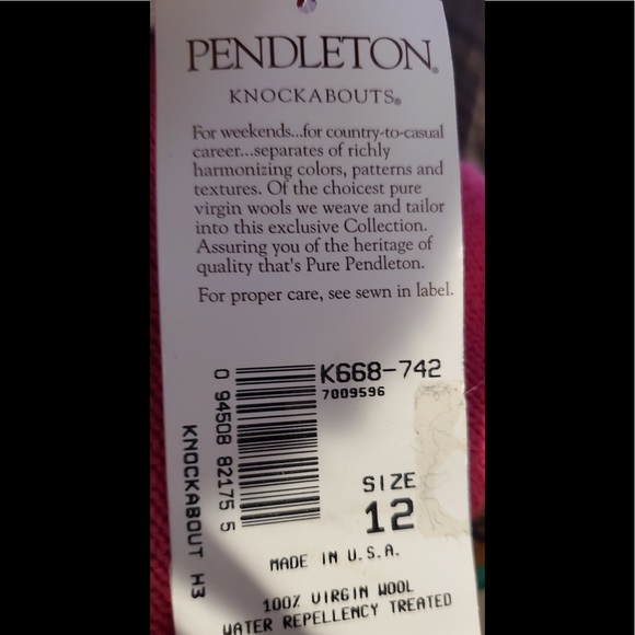 NWT Rare VINTAGE 100% Virgin Wool Plaid Maxi Skirt w Fringe Genuine Pendleton - Picture 6 of 7